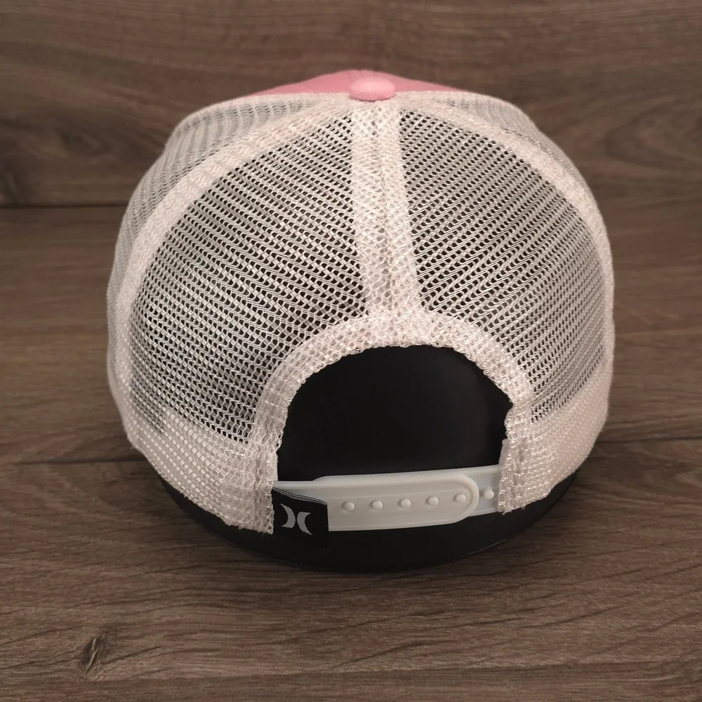 Hurley Hat Cap Snap Back Pink Womens Mesh Trucker Surf Skate Beach Summer Sun
